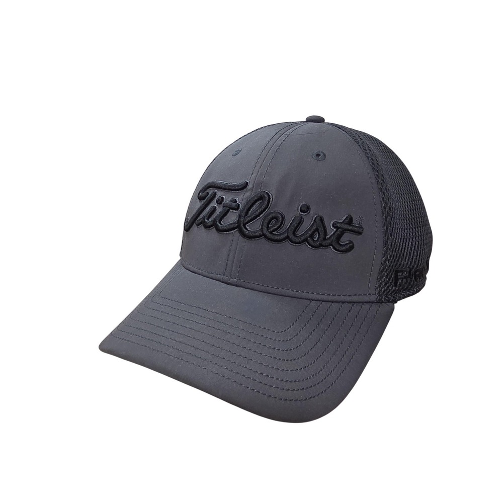 Titleist Hat Cap Fitted Mens L Gray Mesh Trucker Golf Breathable Sports Logo